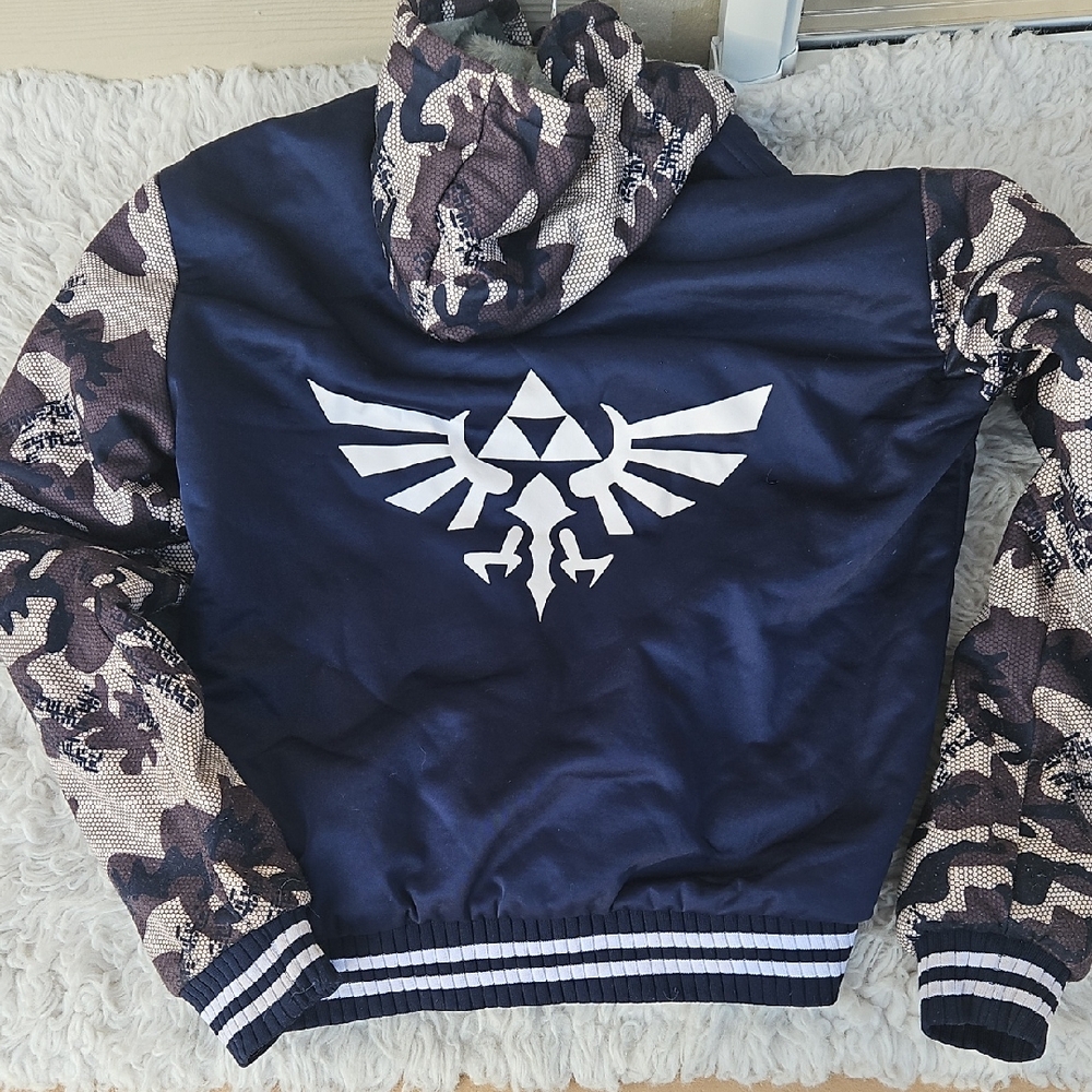 Navy and Camouflage Zelda Bomber Jacket TOTK BOTW